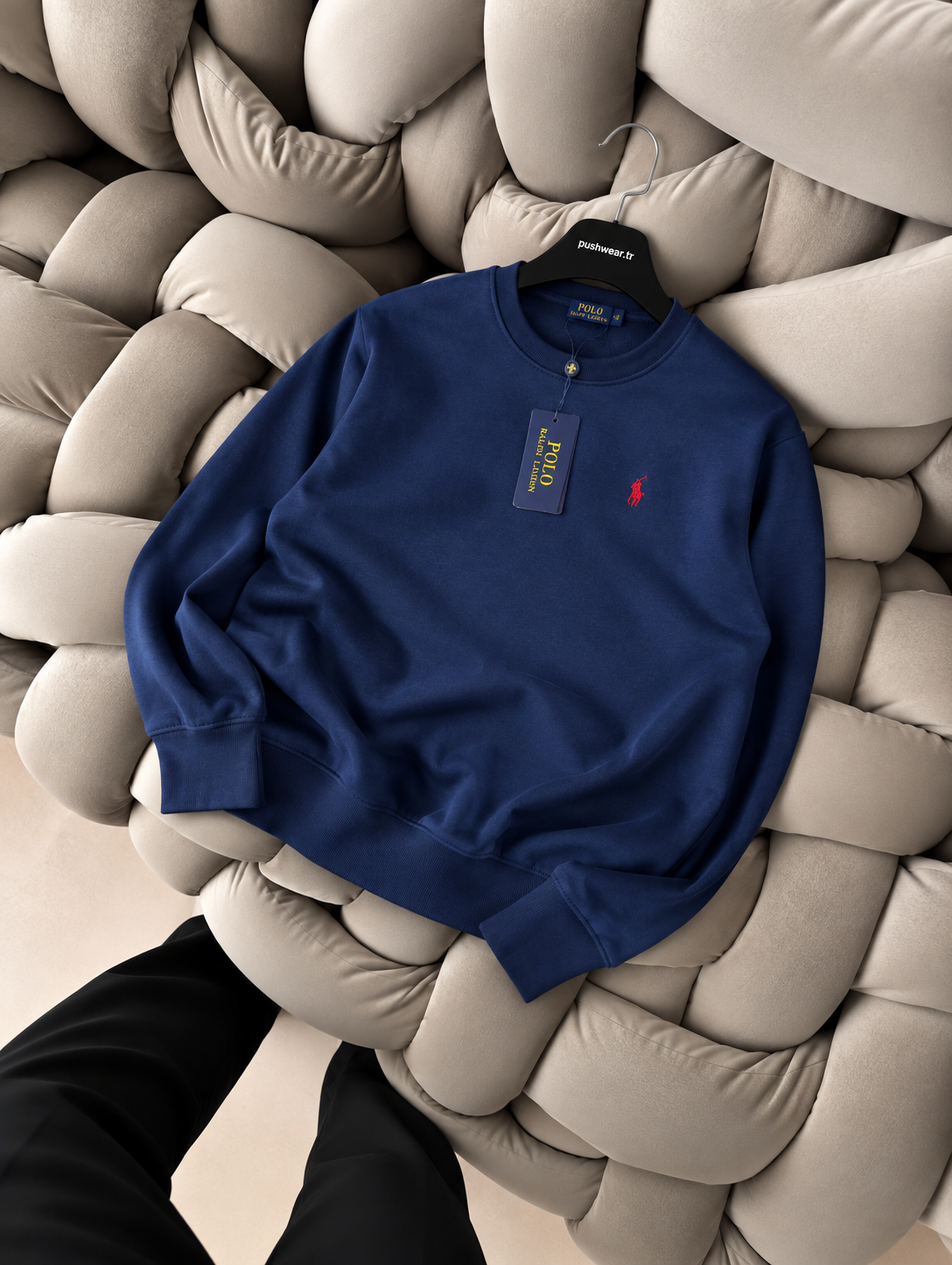 Plo Rlph Lruen 3 İplik Bisiklet Yaka Sweatshirt
