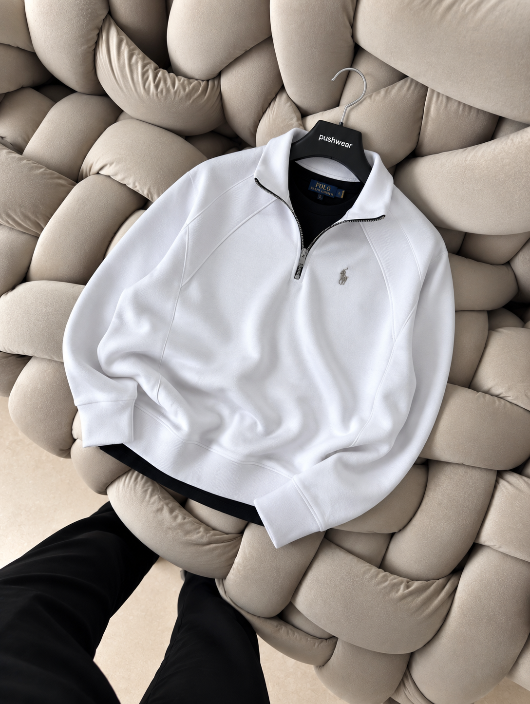 Plo Rlph Larn Yarım Fermuarlı Dik Yaka Sweatshirt