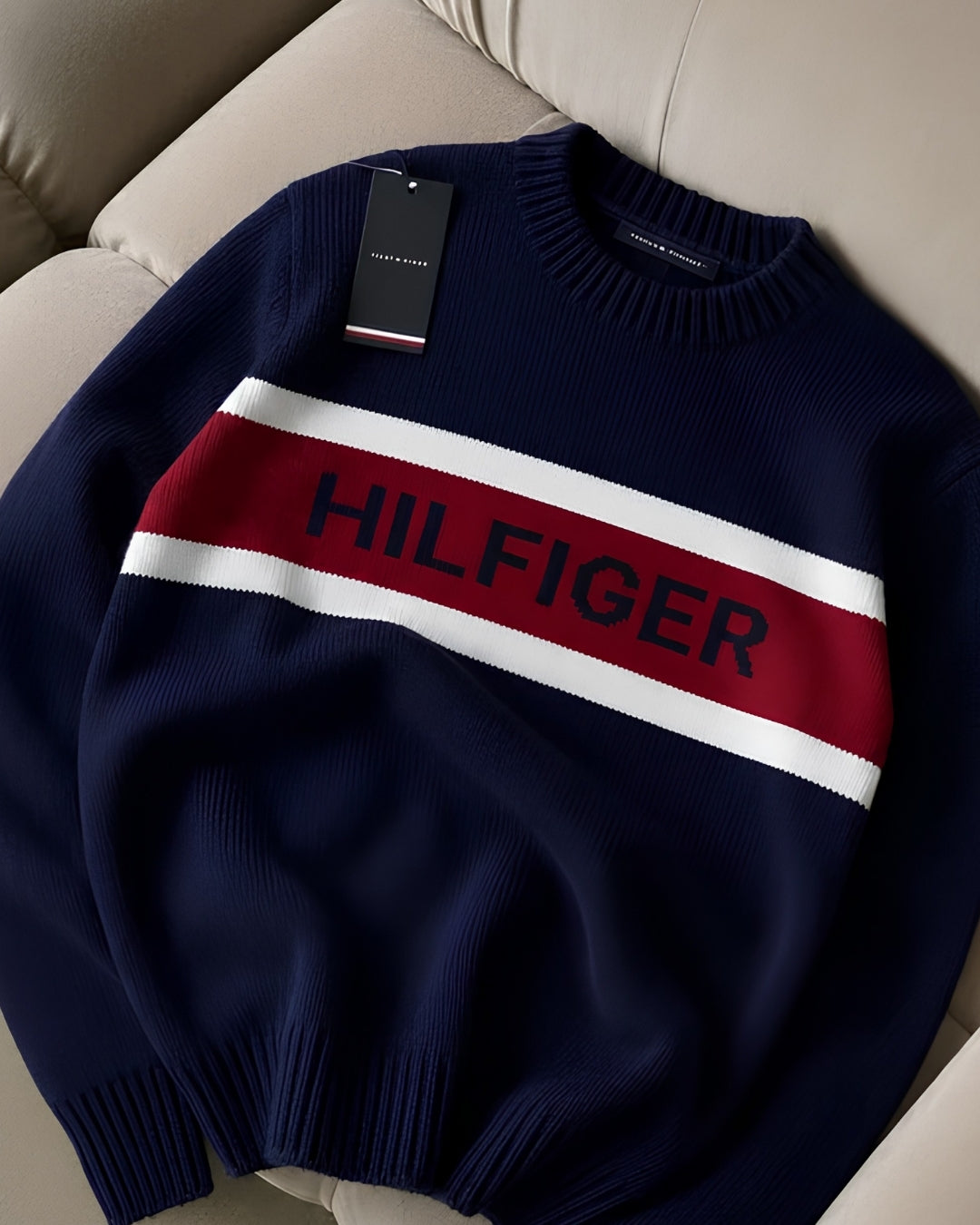 Tmy Hlfiger Şeritli Triko Kazak