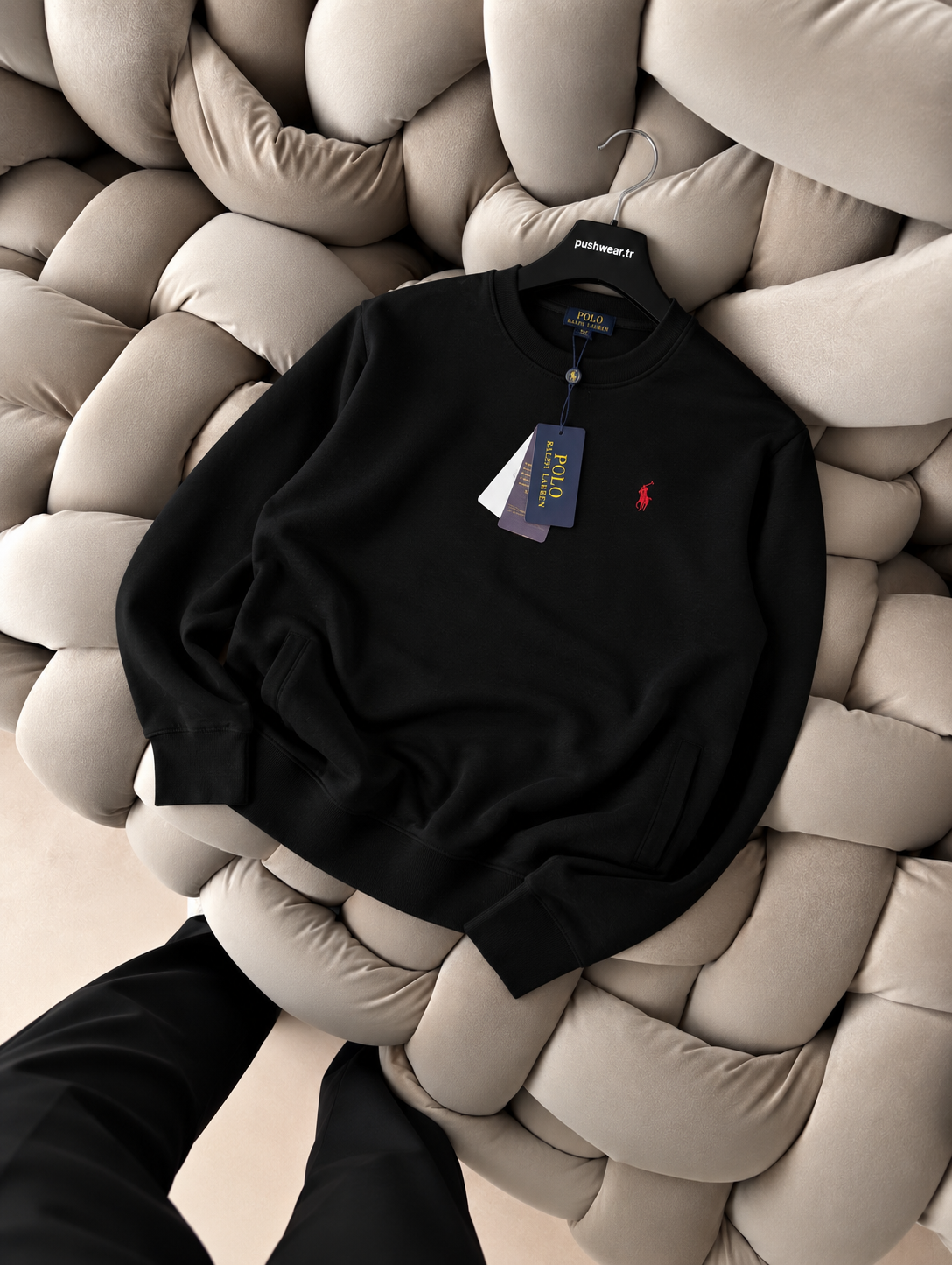 Plo Rlph Lruen 3 İplik Bisiklet Yaka Sweatshirt