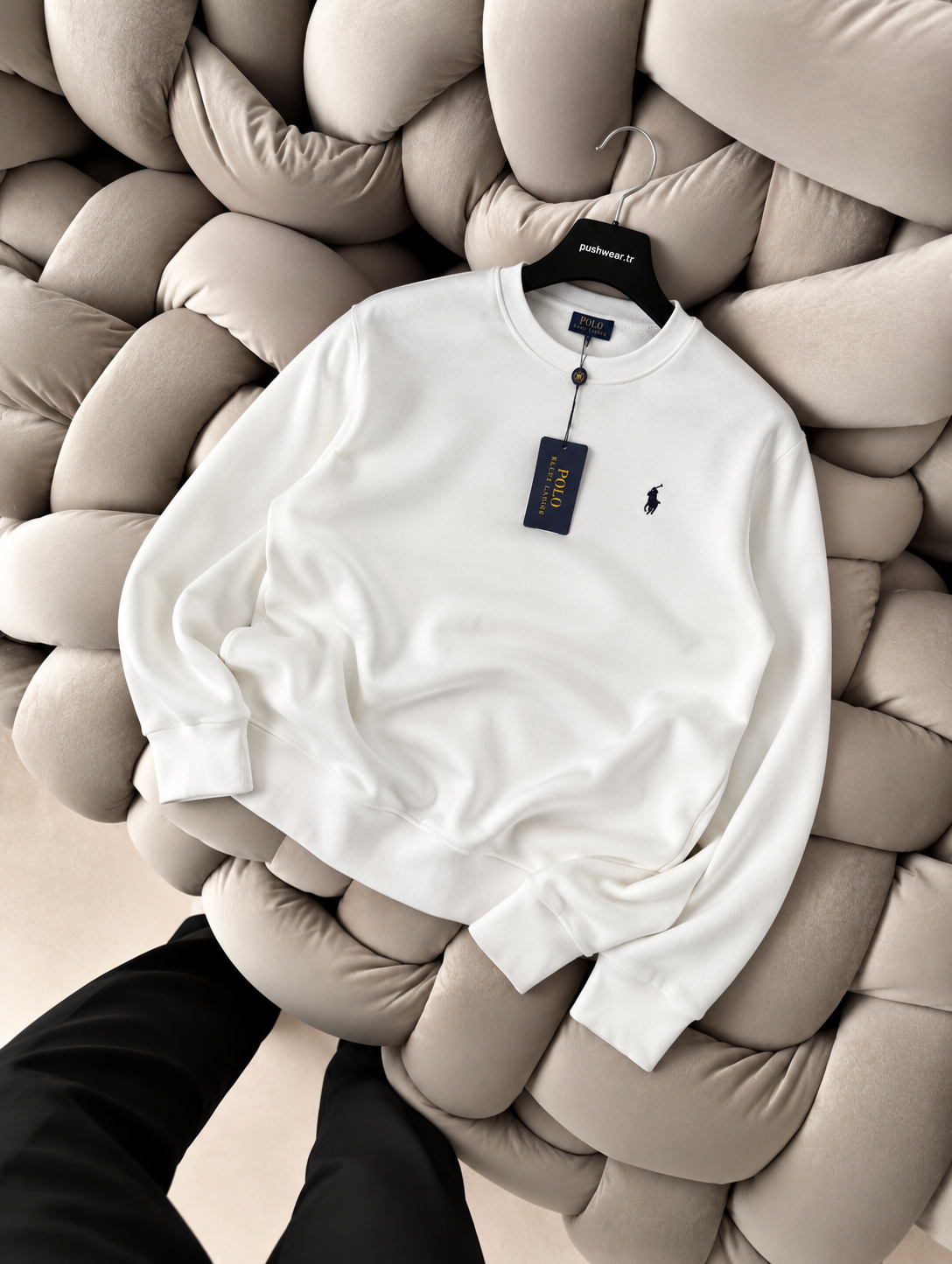 Plo Rlph Lruen 3 İplik Bisiklet Yaka Sweatshirt