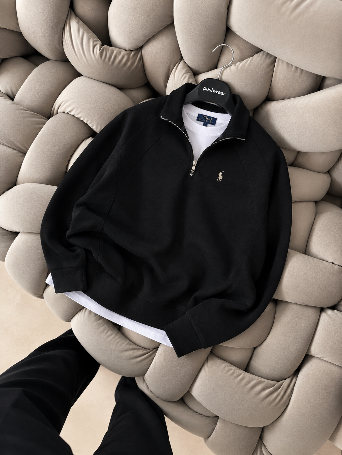Plo Rlph Larn Yarım Fermuarlı Dik Yaka Sweatshirt