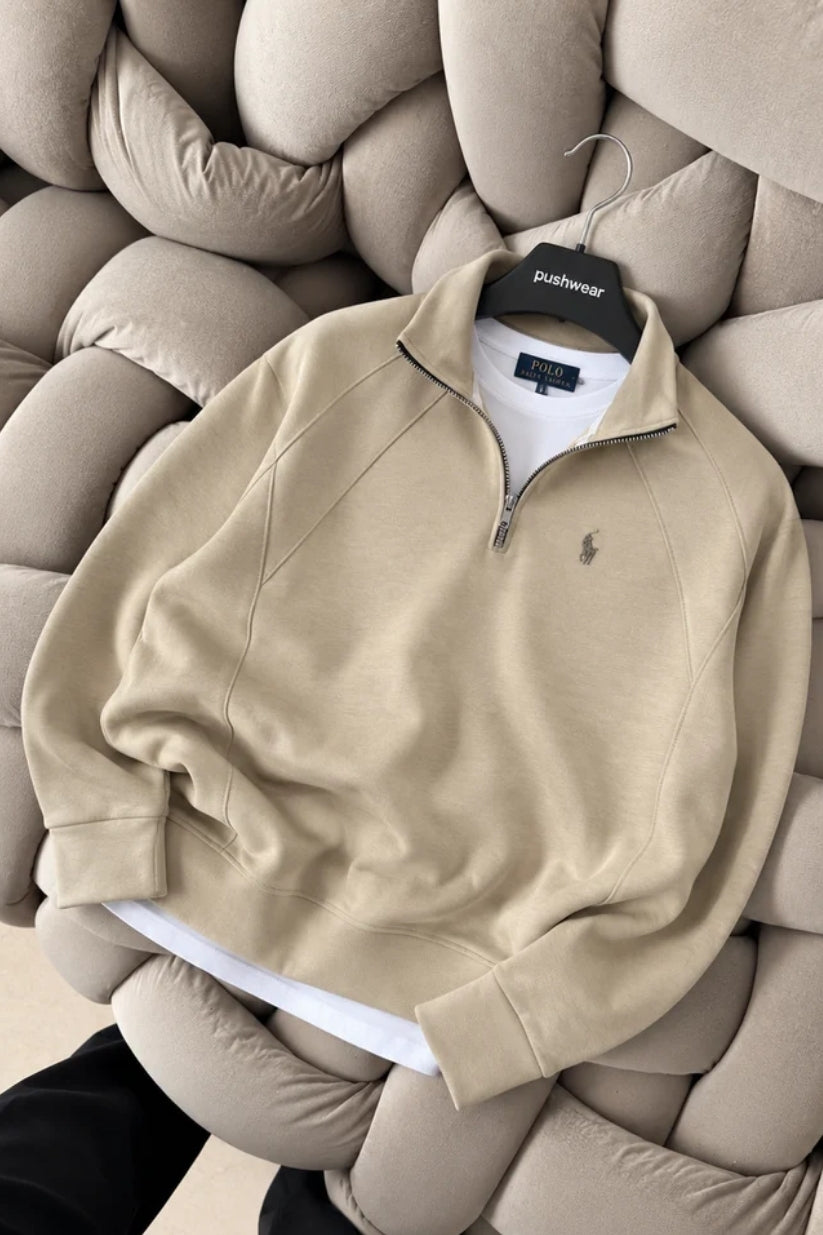 Plo Rlph Larn Yarım Fermuarlı Dik Yaka Sweatshirt