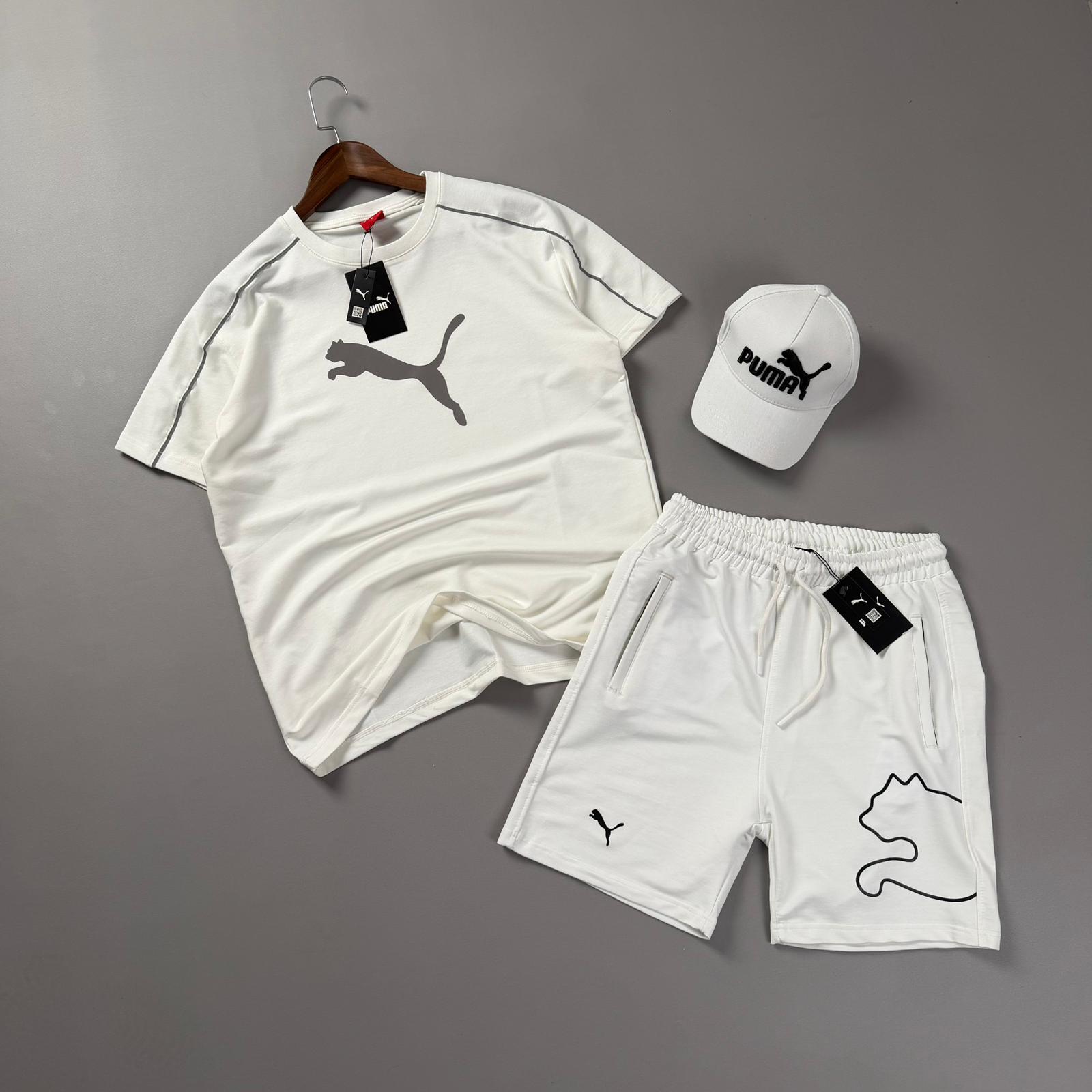 Beyaz Reflektörülü Puma Şortlu Takım