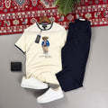 Beyaz Yuvarlak Yaka Polo Ralph Lauren Ayıcık Nakışlı Kombin