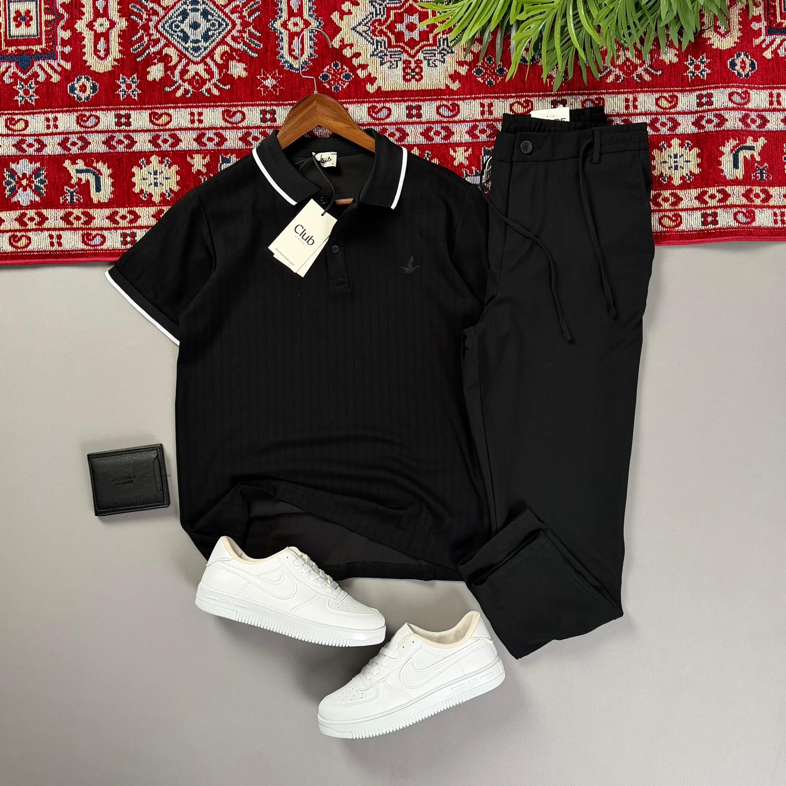 Siyah Beymen Polo Yaka Tshirt