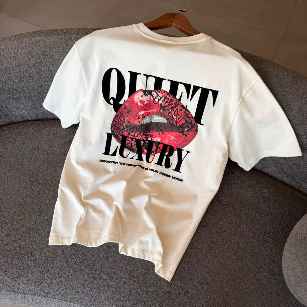 Oversize Baskılı Beyaz Tshirt