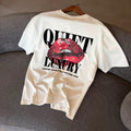 Oversize Baskılı Beyaz Tshirt