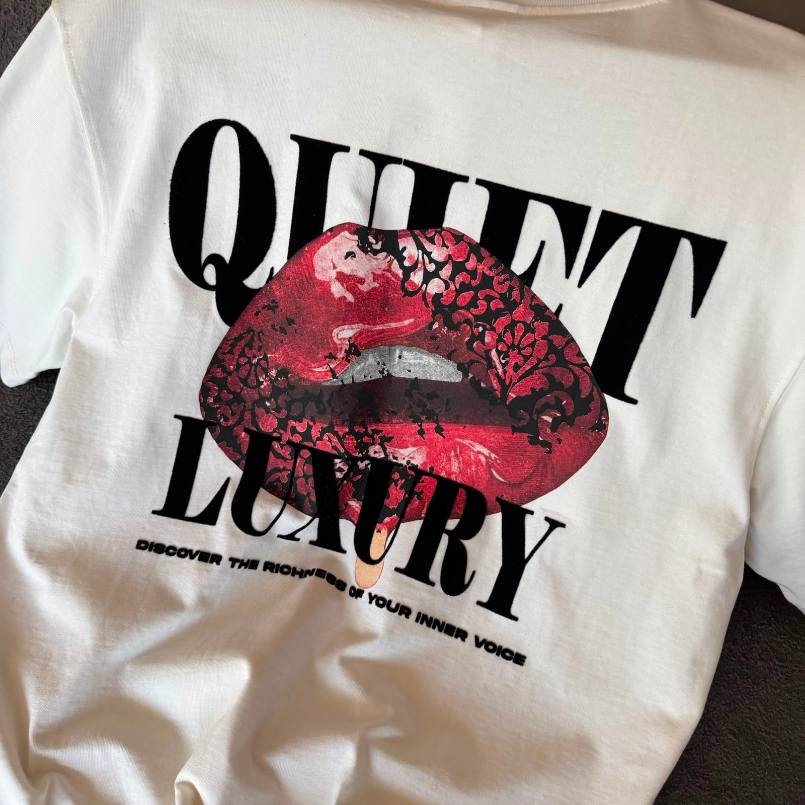 Oversize Baskılı Beyaz Tshirt