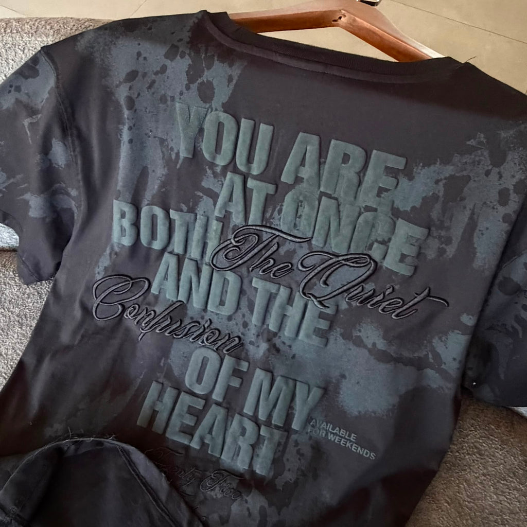 Oversize Kabartmalı Baskılı Tshirt