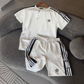Adidas Üç Şerit Tişört & Şort Takım - Beyaz
