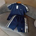 Adidas Üç Şerit Tişört & Şort Takım - Lacivert