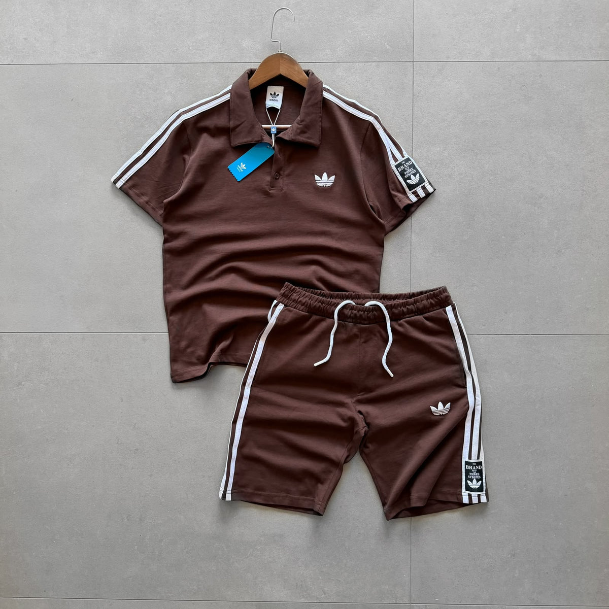 Adidas Nakışlı Alt Üst Takım - Kahverengi