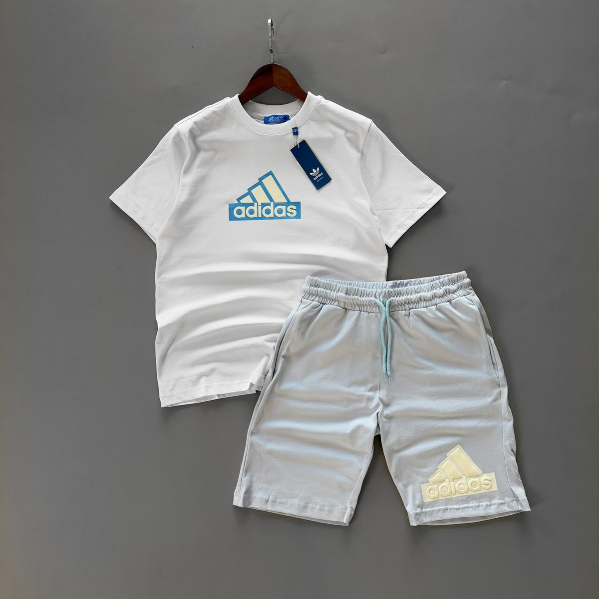 Adidas Büyük Baskılı Alt Üst Takım - Bebe Mavi