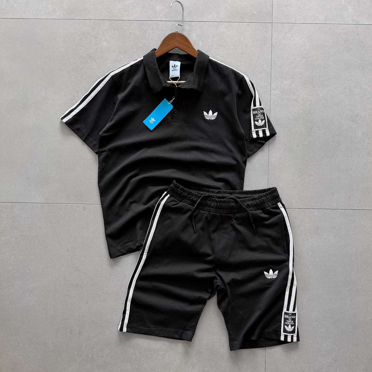 Adidas Nakışlı Alt Üst Takım - Siyah