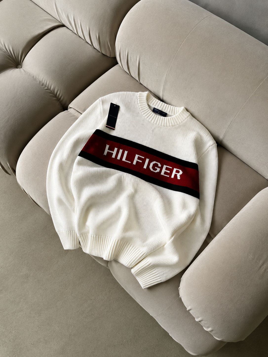 Tmy Hlfiger Şeritli Triko Kazak