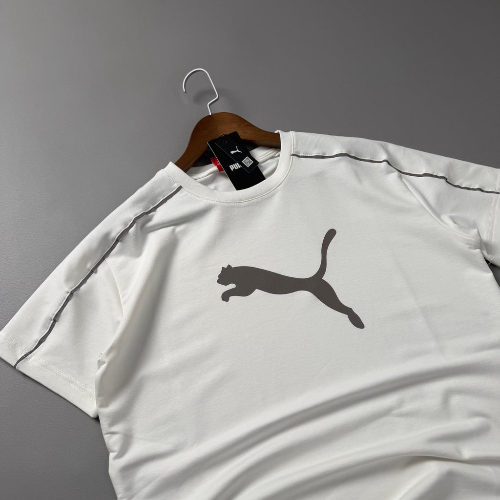 Reflektörlü Baskılı Beyaz Tshirt