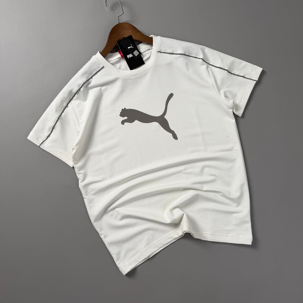 Reflektörlü Baskılı Beyaz Tshirt