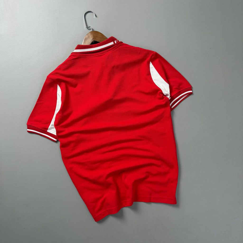 Ferrari Yazılı Kırmızı Beyaz Polo Yaka Tshirt