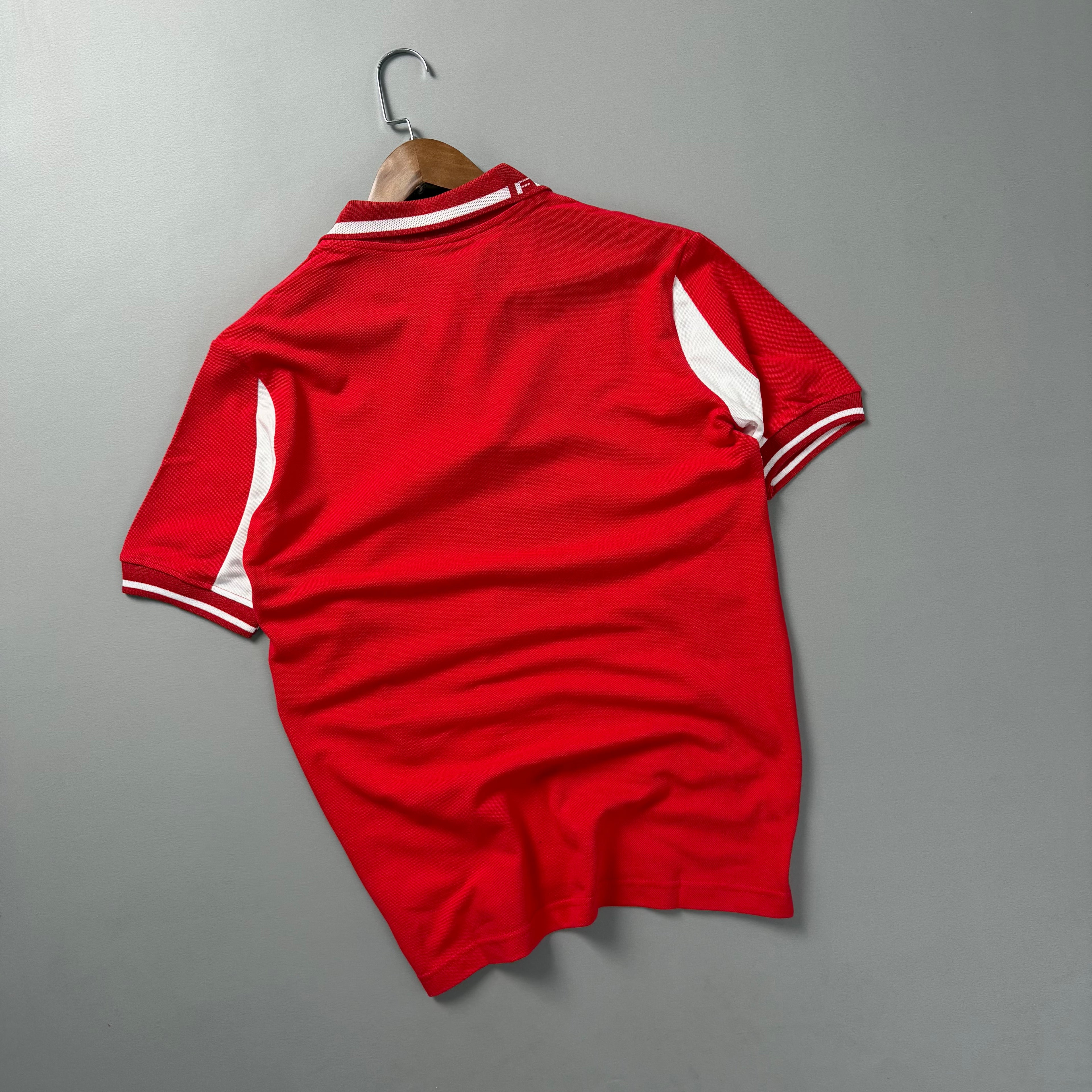 Ferrari Yazılı Kırmızı Beyaz Polo Yaka Tshirt