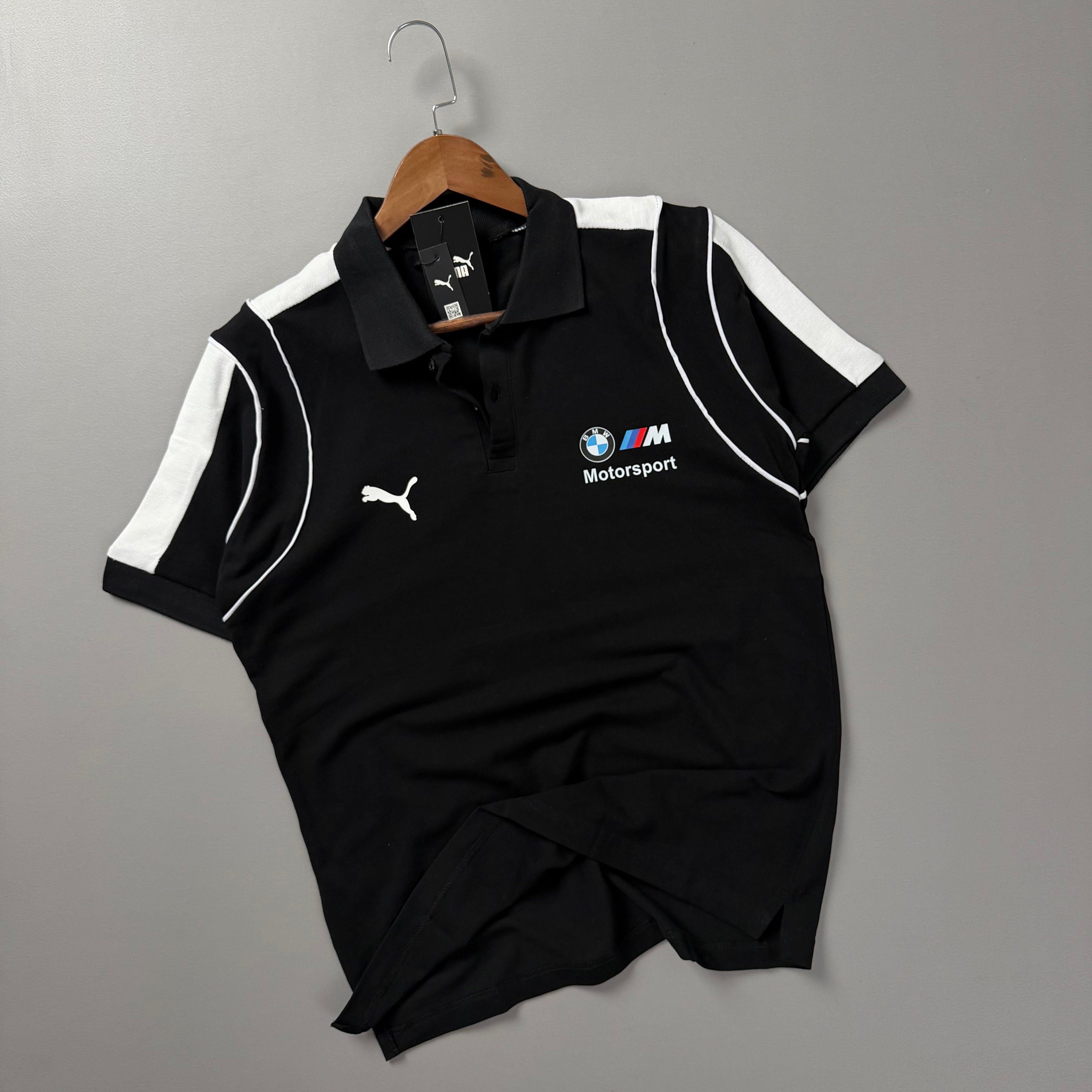Bmw Baskılı Siyah Polo Yaka